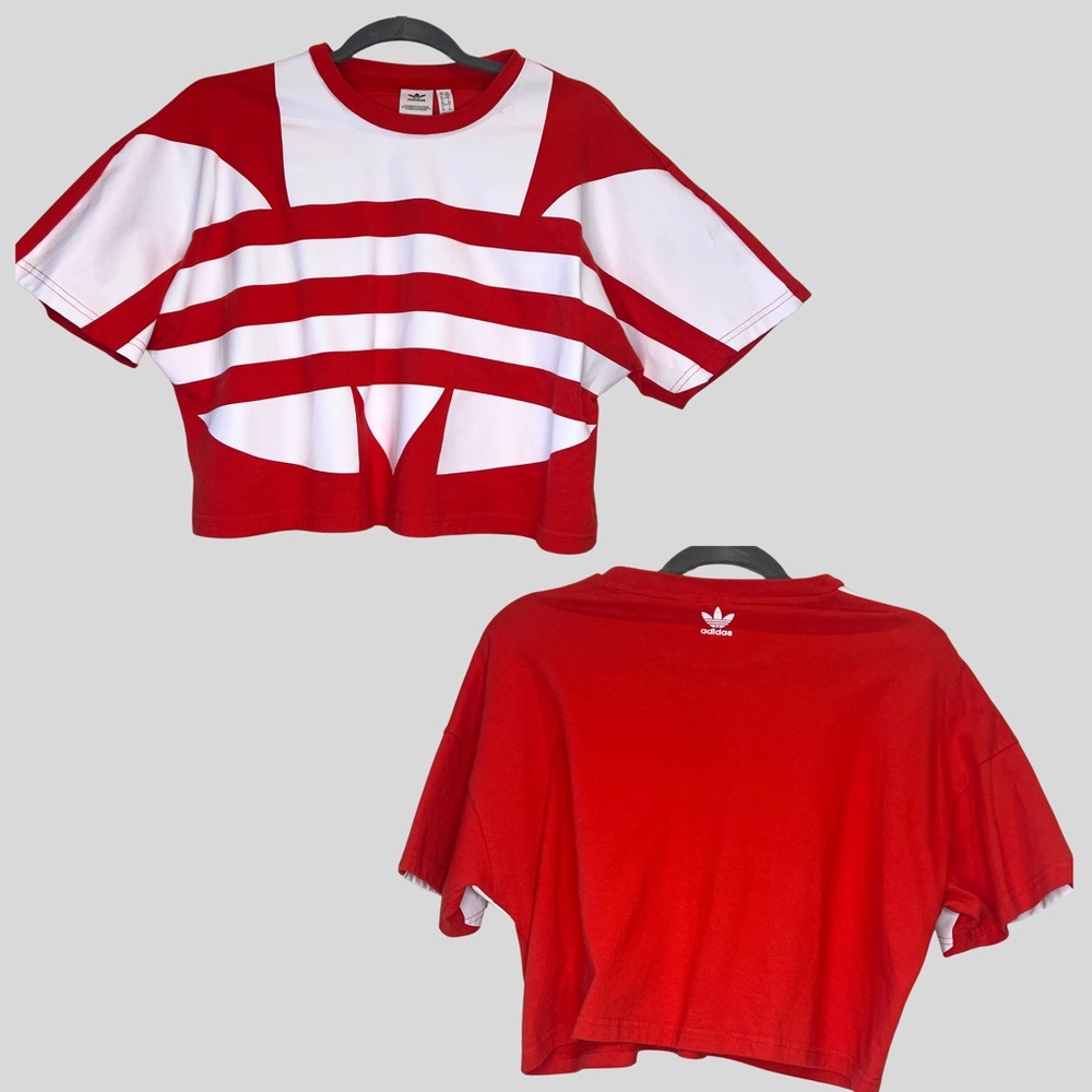 Adidas Kids Bold Red and White Tee